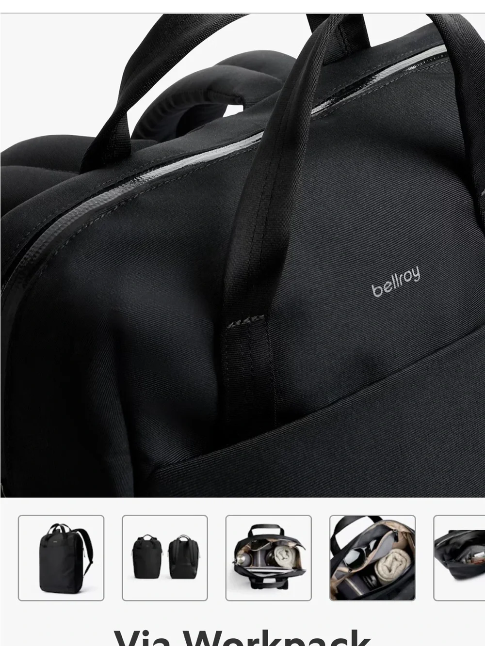 Bellroy Black Via Backpack